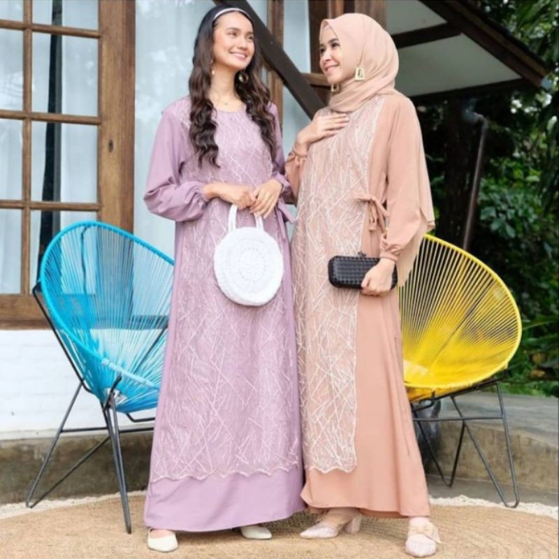 SAHARA DRESS LEBARAN / BUSUI FRIENDLY / DRESS KONDANGAN / DRESS PESTA