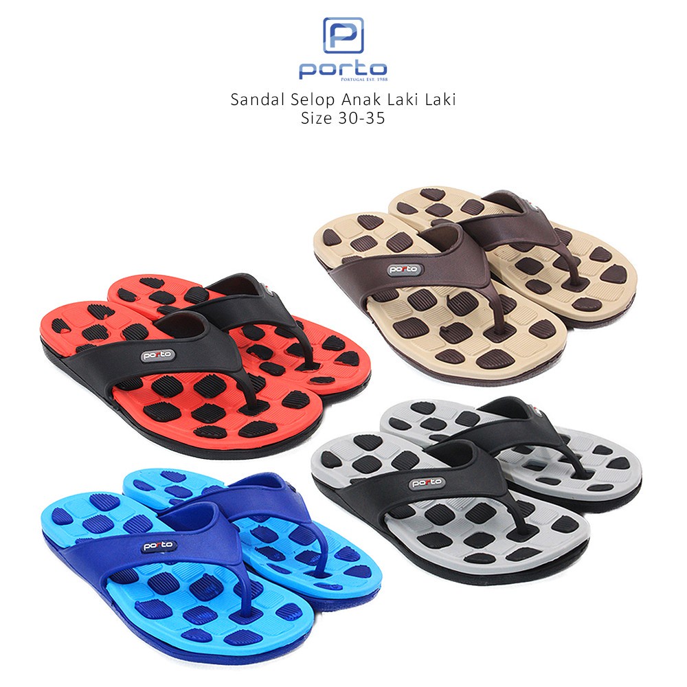 gos PORTO 610B Sandal Anak Laki 5-8 Tahun Sandal Jepit Anti Slip Anti r Anti bau Terbaru