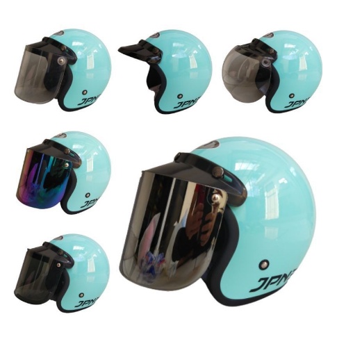 Helm JPN Retro Biru Pastel