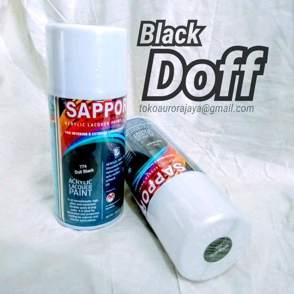 Pilox Saporo Sapporo Hitam Doff Dop Dof Doof Dull Black