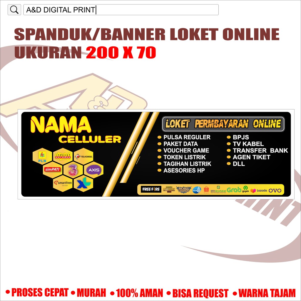 Jual Spanduk Banner Loket Pembayaran Online Ukuran 200 X 70 Shopee