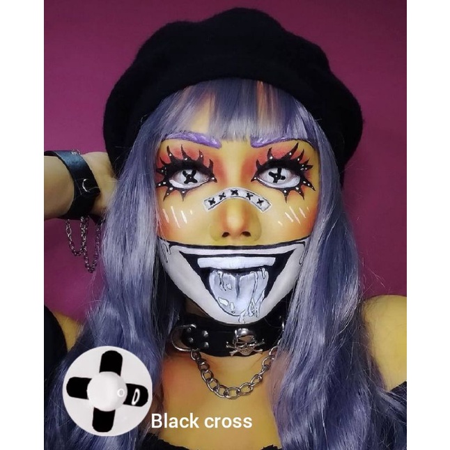 SOFTLENS BLACK CROSS COSPLAY HALLOWEEN IMPORT VAMPIRE NARUTO ANIME CRAZY LENS