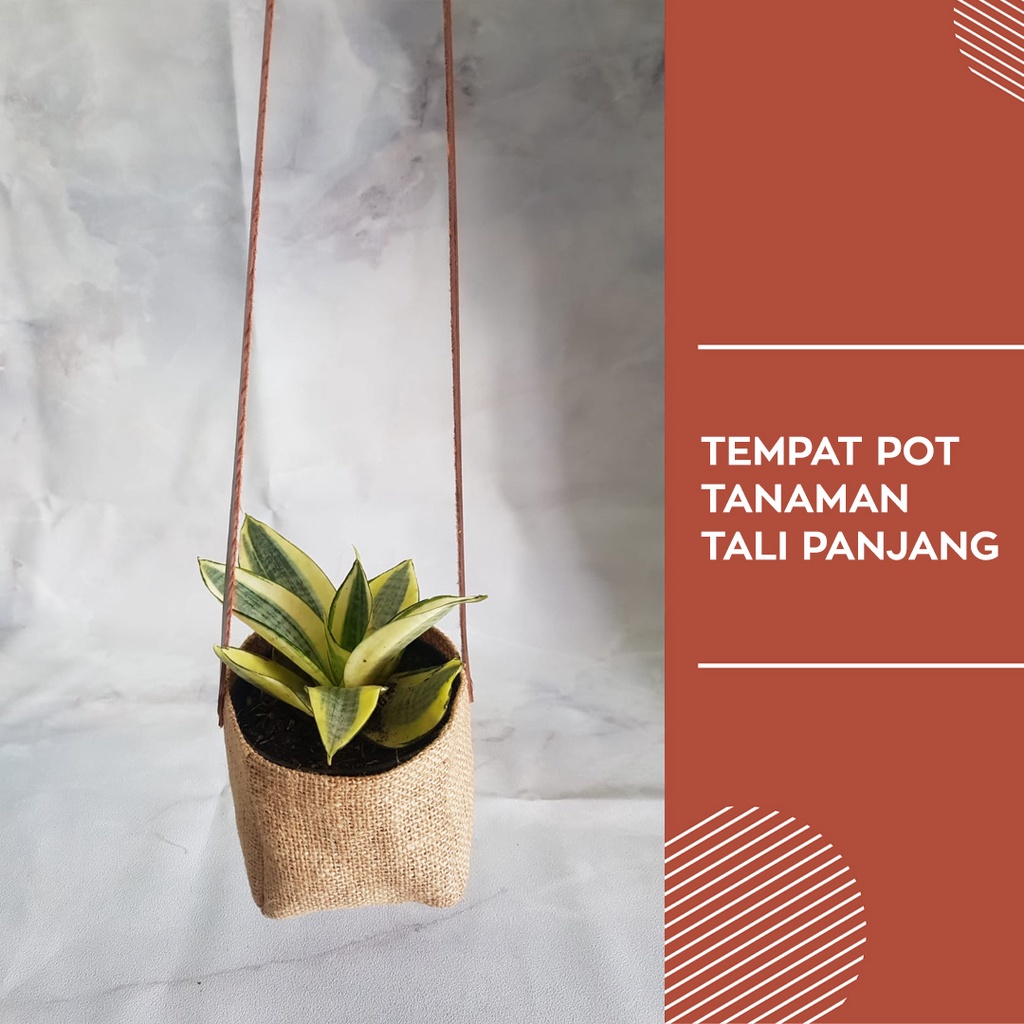 Tempat Pot Tali Panjang | Keranjang Kain Goni | Cover Pot Tanaman Hampers | Keranjang Anyaman