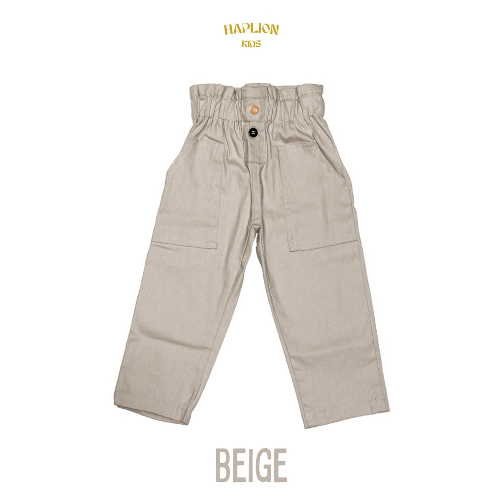 Celana Panjang Anak Perempuan Hi Waist  1 - 6 Tahun Chinos Loona Pocket Pants Series | Haplion Kidswear