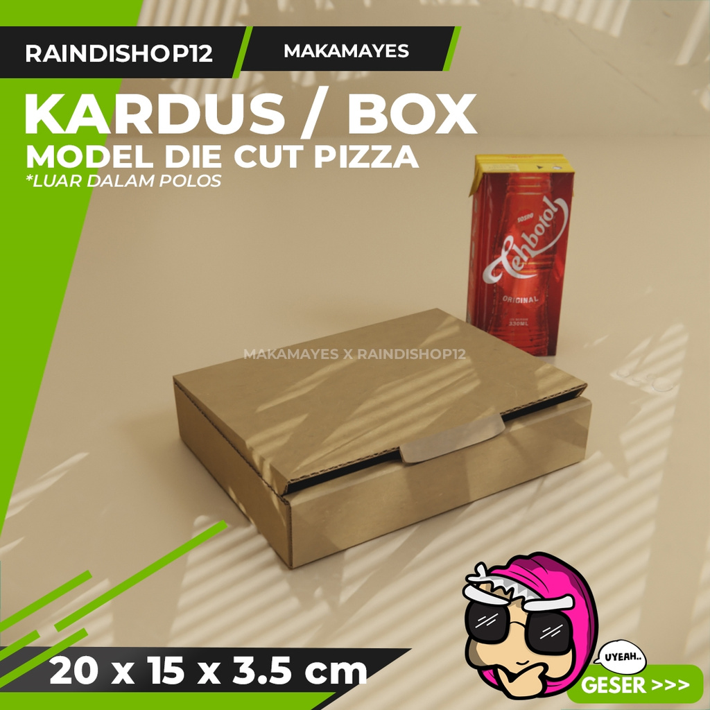

BOX 20 X 15 X 3.5 CM KARDUS DIE CUT PIZZA KEMASAN PACKAGING KADO