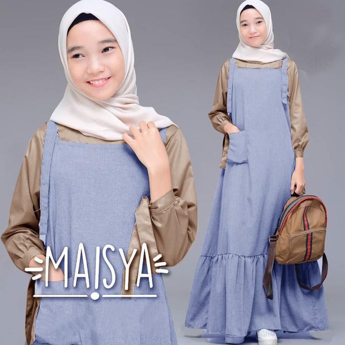 ( BISA COD ) MAISYA TEEN - Gamis Abg anak tanggung set baju muslim remaja putri - Rose, All Size