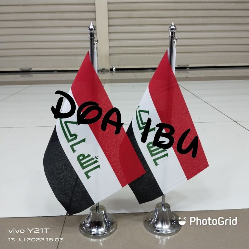 

best seller tiang stenlis meja+bendera IRAQ ready stock