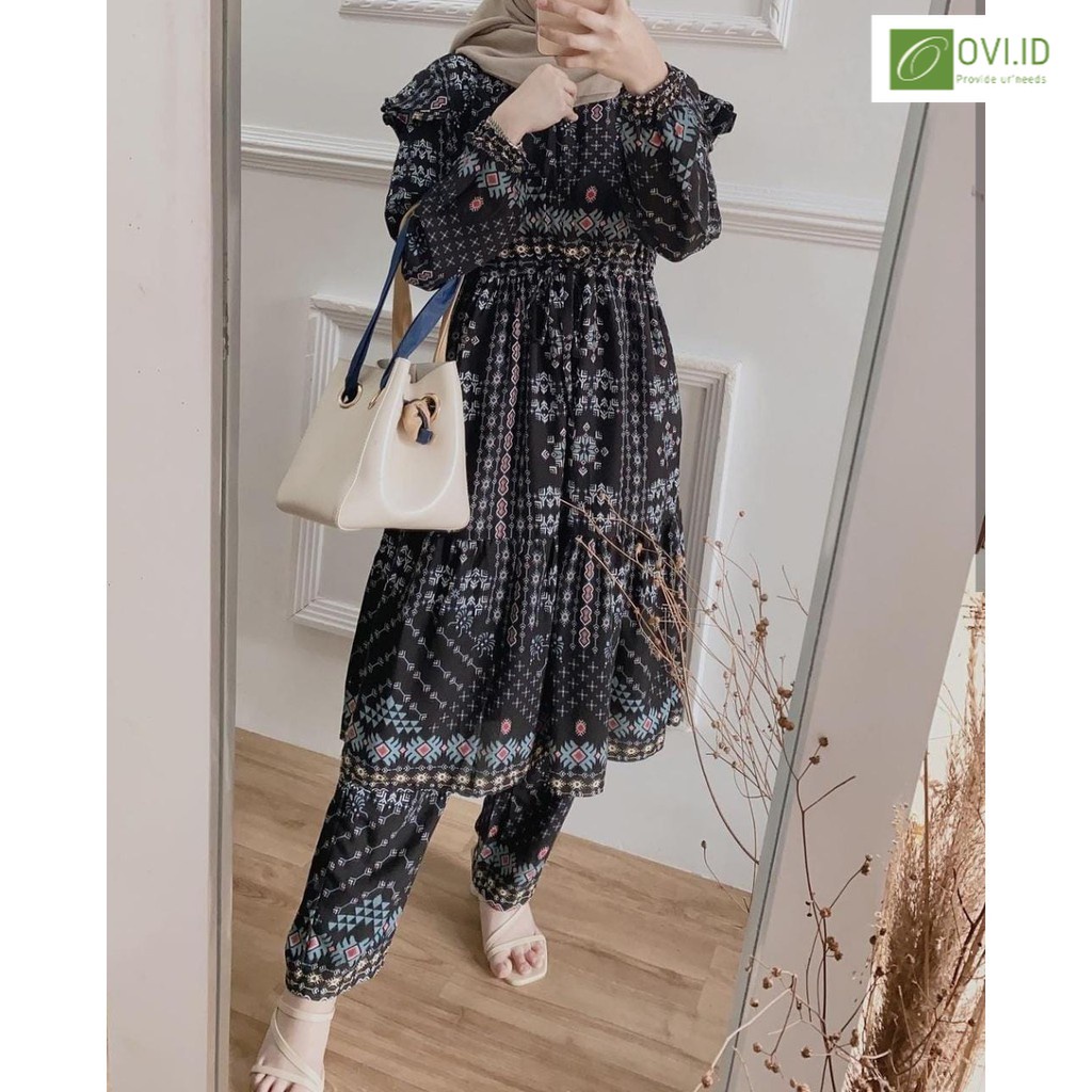 [BISA COD] ONESET ONE SET FICUS SETUNIK ORI SETCEL SETELAN CELANA MODERN KEKINIAN PIYAMA BAJU WANITA