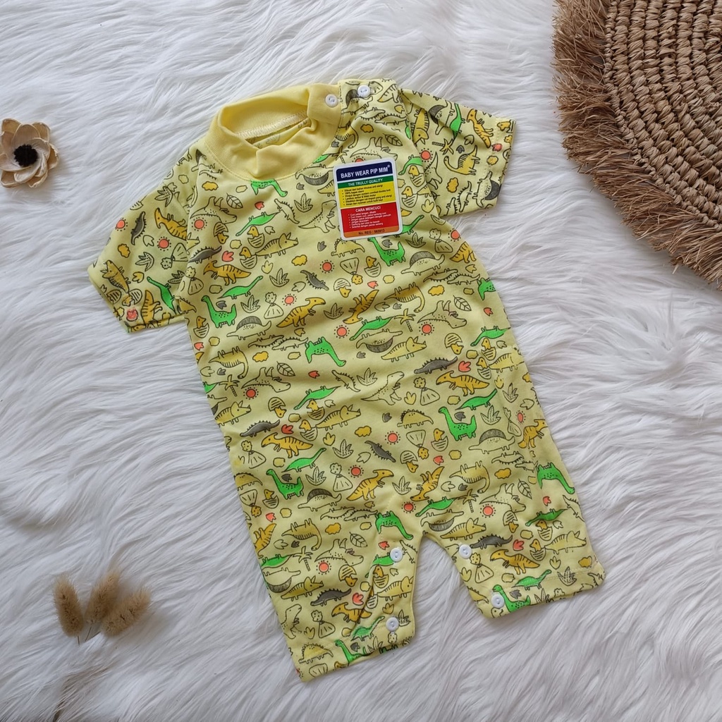 Romper bayi motif dino 0-6 bulan