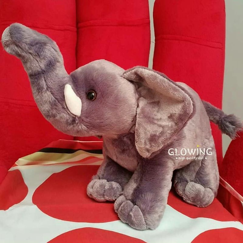 Boneka Gajah Abu Gading Putih