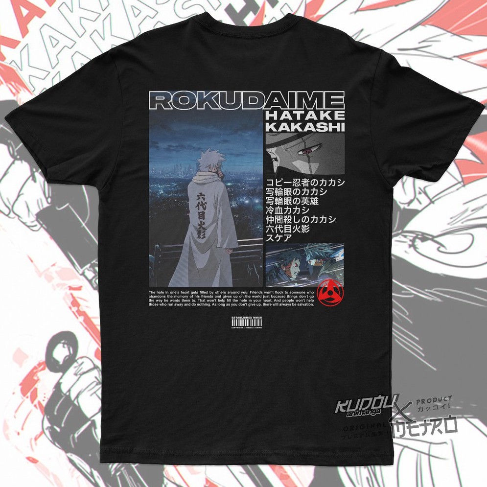 Kaos Rokudaime Kakashi Anime manga Naruto Premium Unisex