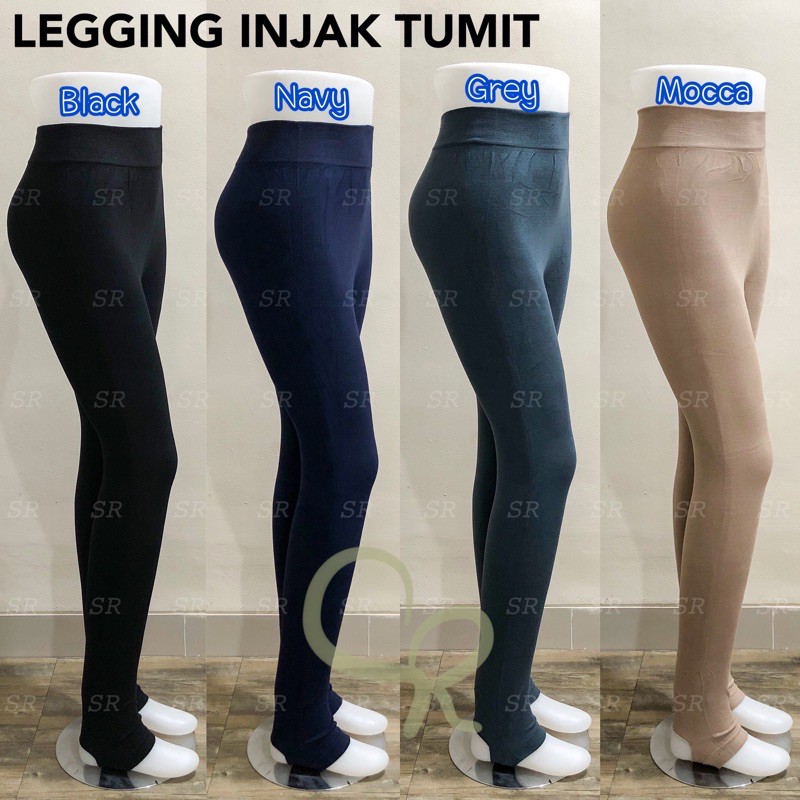 Legging Injak Kaki Tumit Wanita Import Premium Katun Melar Jumbo