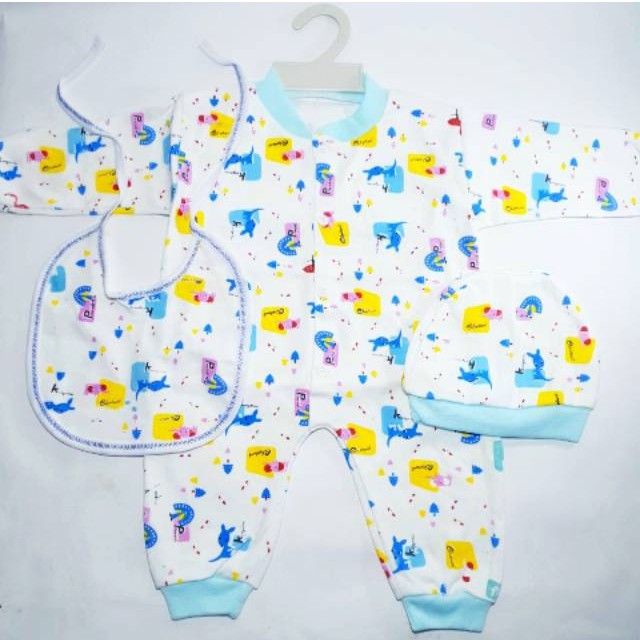 Set Hanger Baju Kodok, Panjang Jumper Tutup Kaki Sleepsuit Set Topi Slabber Motif Harga Grosir DK