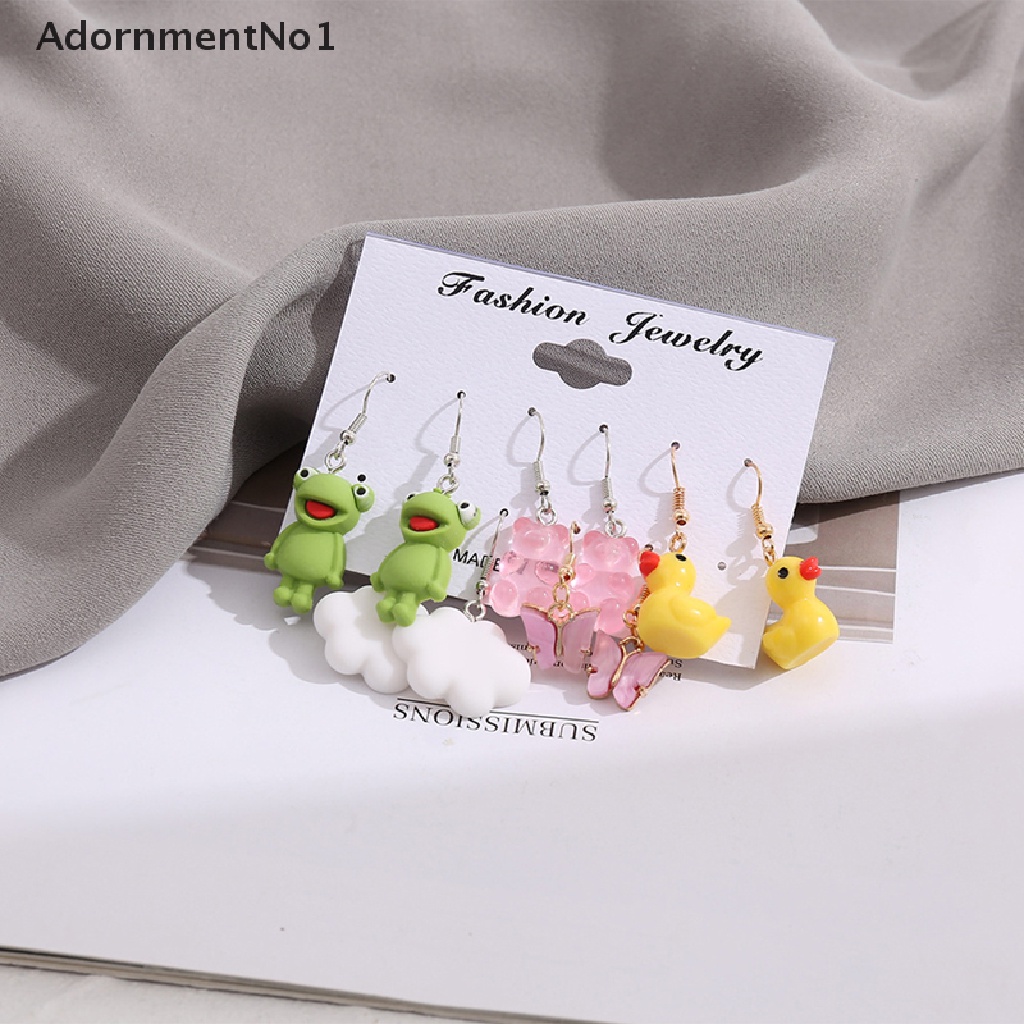 (AdornmentNo1) 5 Set Anting Tusuk Model Kodok / Awan Gaya Punk Untuk Anak Perempuan