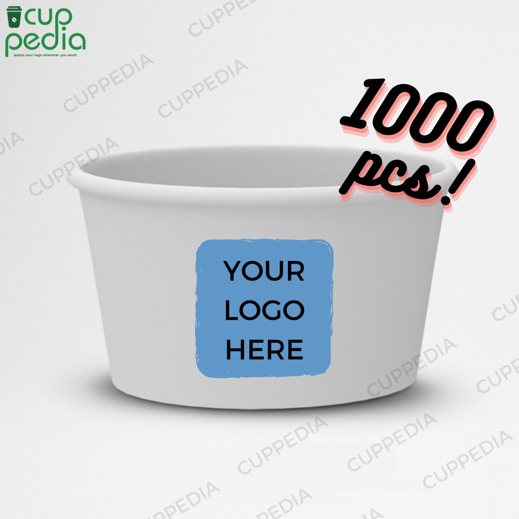 Paper Bowl 650 ml , Mangkuk kertas , Sablon print dan Polos
