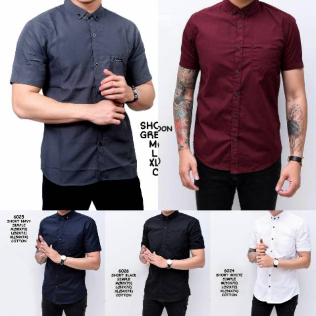 Ⓝxvf-648 Kemeja Pria Polos Fashion Maikel Katun Strit LD100 PJ70 Allsize M L XL Kerja Formal TERBARU