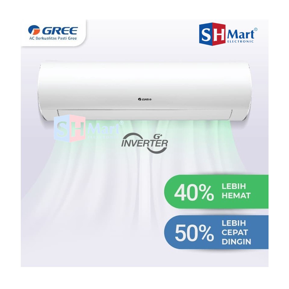 AC 1 PK GREE INVERTER GWC-09F1S / 09F1S WHITE PEARL GARANSI RESMI (MEDAN)