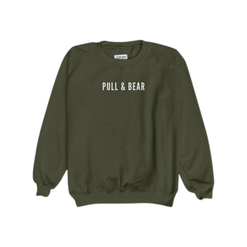 Sweatshirt PULL &amp; BEAR Cream Simple | Sweater Simple Pria PULL N BEAR | Sweater pull bear Top Quality