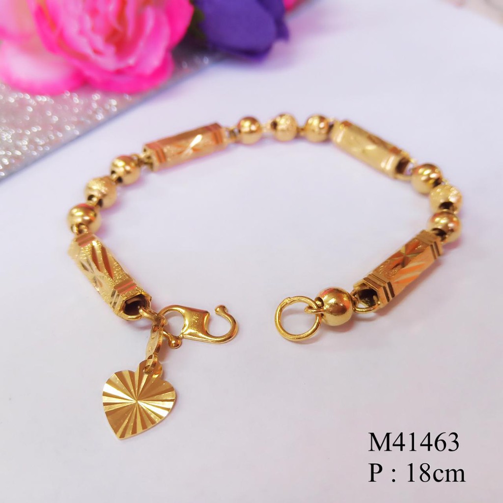  BAYAR DITEMPAT A41463 Gelang  Tangan Pipa Fashion Cantik  Rantai Lapis Emas  Anti Karat Alice 