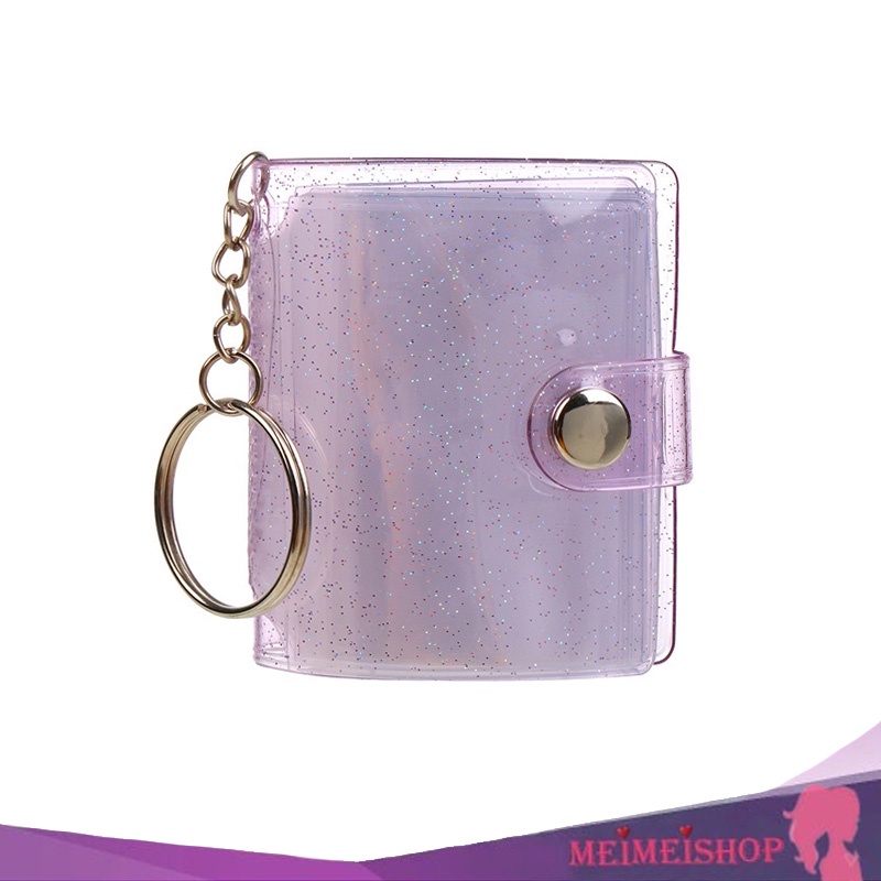 MEIMEISHOP HOLDER GANTUNGAN KUNCI MINI - DOMPET KARTU KANCING PVC KPOP MINI ALBUM FOTO WALLET MINI PORTABLE