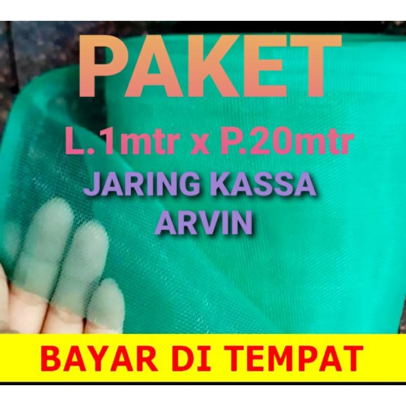 kasa hijau lebar 1x20 meter / waring hijau / kramba ikan / kelambu jaring bsf / jaring proyek