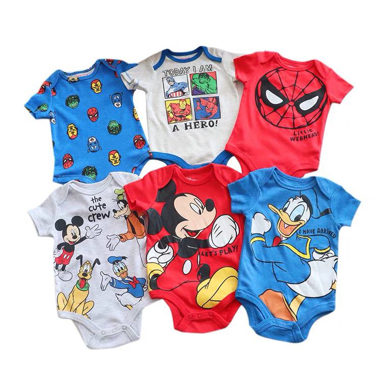 BAJU BAYI JUMPER NEWBORN SPIDERMAN MICKEY MOUSE DONALD DUCK BEBEK PIYAMA SUPERHERO LUCU IMPOR HULK