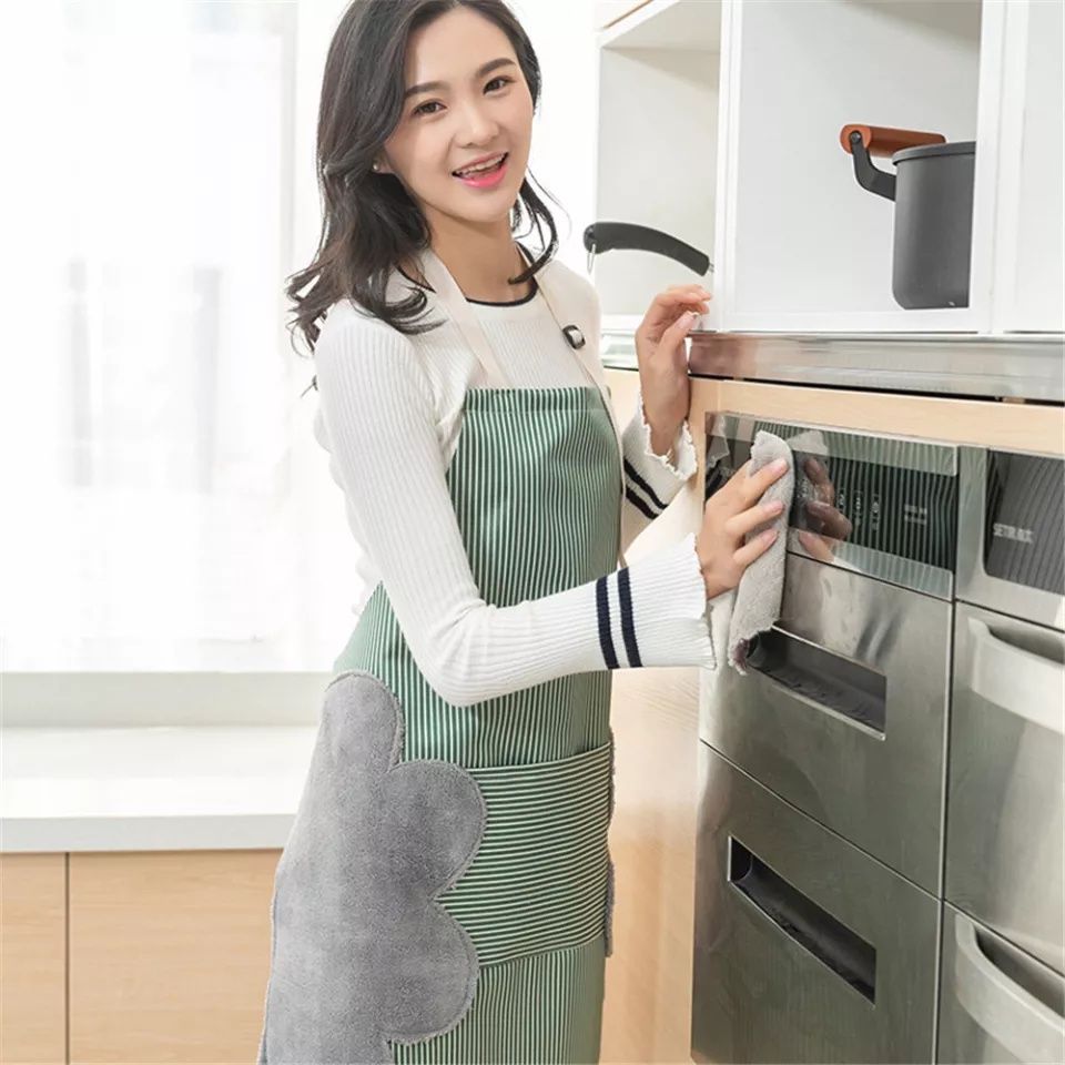 Celemek apron masak anti air perlengkapan dapur waterproof bisa lap-6