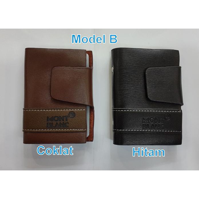 Dompet/Tempat Kartu Mont Blanc Isi 24 Kartu - Best Seller - Model A Coklat