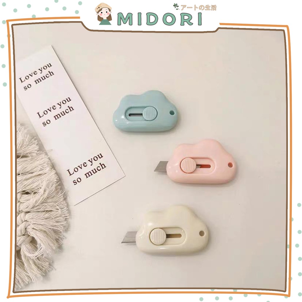 

[MIDORI] Mini Cutter Cloud Shape Cutter Kecil for School and Art Safety Cutter - F0061