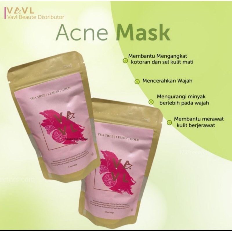 VAVL ACNE MASK | MASKER VAVL UNTUK KULIT BERJERAWAT