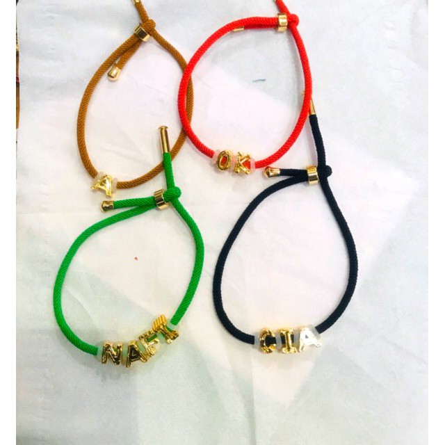 New Item! Gelang nama gelang inisial gelang tali hongkong gelang alphabet Baru!