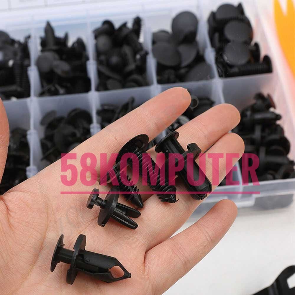 Klem Bemper Mobil Clip Bumper Mobil Baut Rivet Mobil Universal Clips 240pcs+5pcs Pengungkit