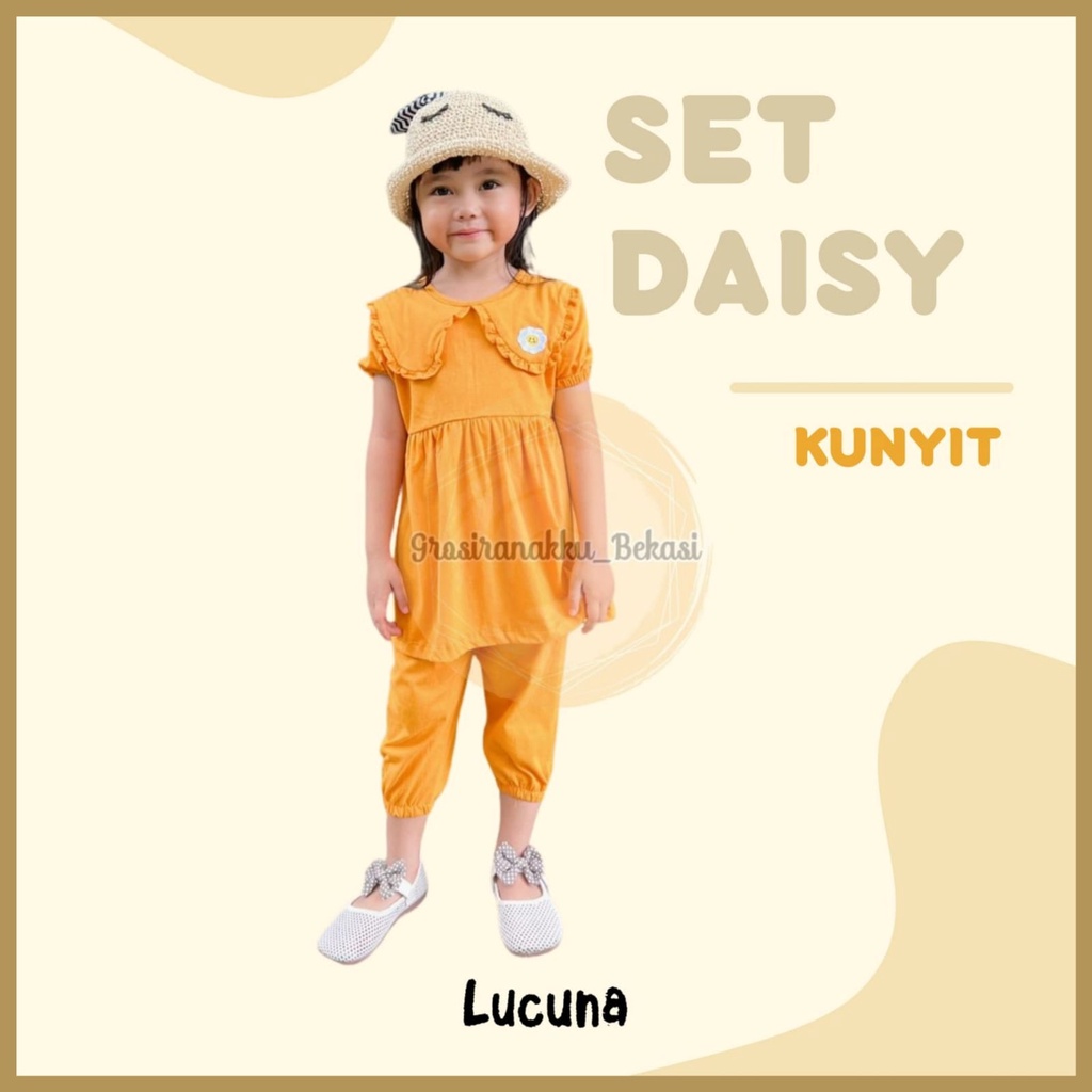 Setelan Anak Lucuna Daisy Warna Kunyit 1-5tahun