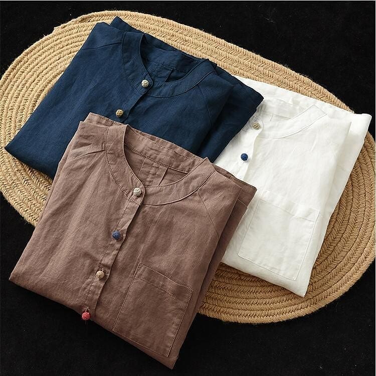 QINARA BLOUSE - blouse linen / blouse wanita / blouse kekinian / blouse cantik / simple blouse / blouse polos