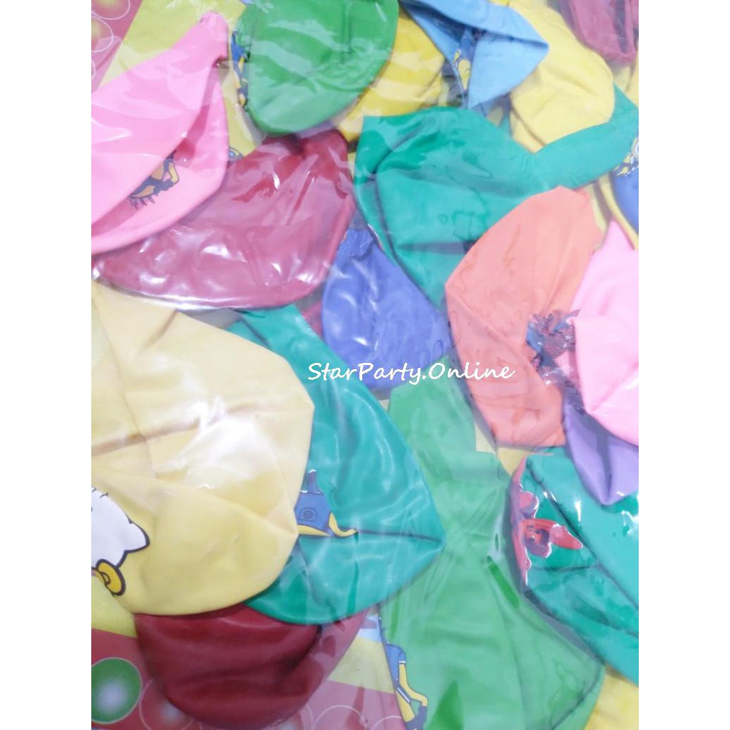 Balon Papan Karakter Mix 12inch Isi 40pcs /Balon Anak /Balon Display