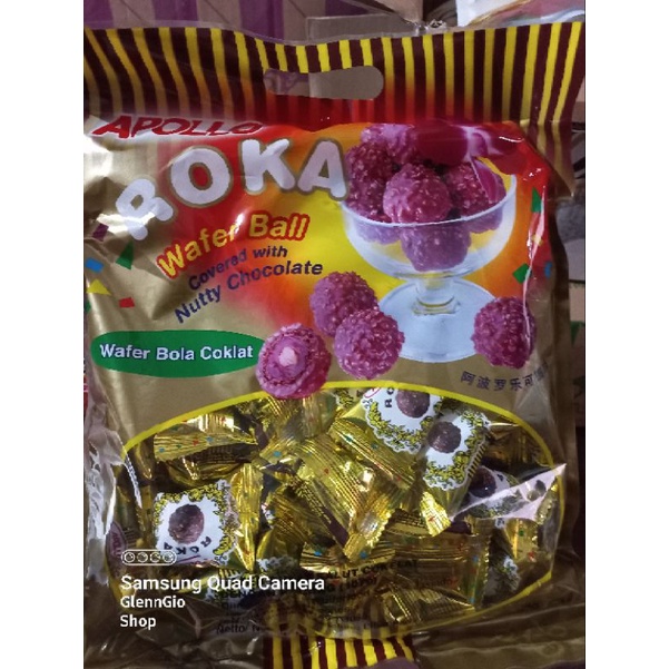 Apollo Roka Wafer Ball Wafer Bola Coklat pak isi 50 pcs