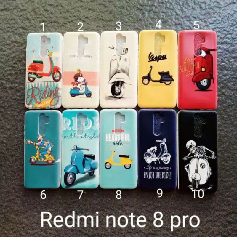 Case gambar Xiaomi redmi note 8 pro motif cowok vespa soft softcase sofshell silikon cover casing kesing housing