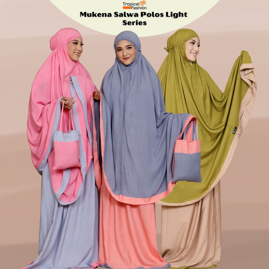 Mukena Bali Salwa Polos Light Bahan Rayon Janger Premium By Zahwa