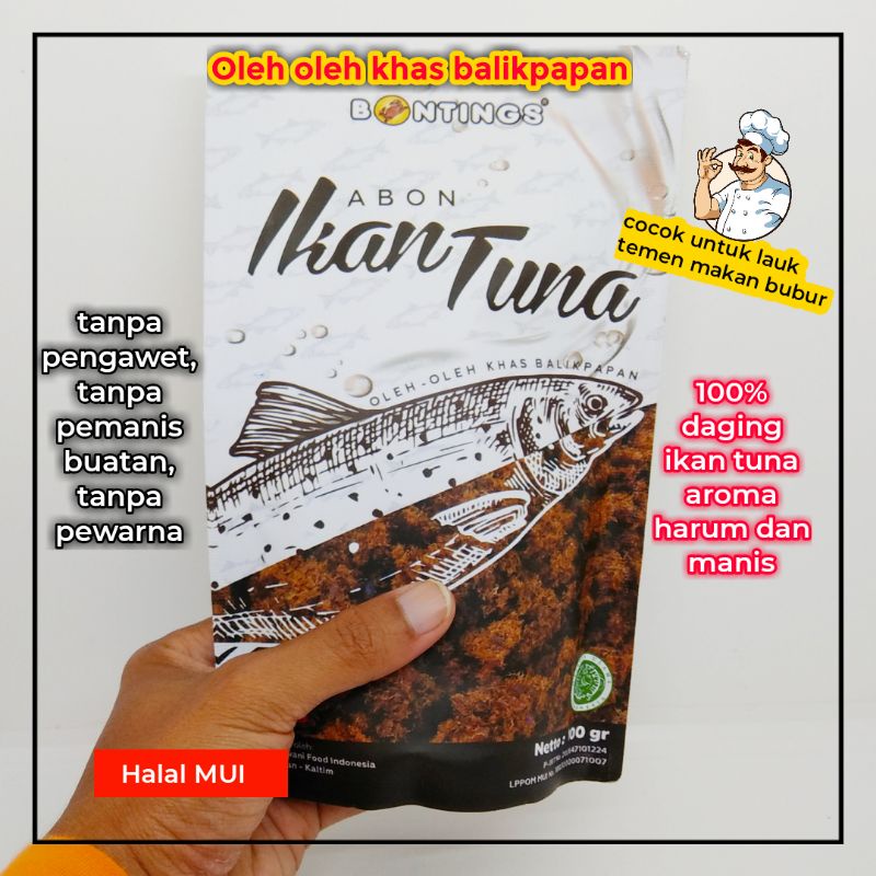 

makanan instan - oleh oleh khas balikpapan kalimantan - cemilan abon ikan tuna original 100 gram