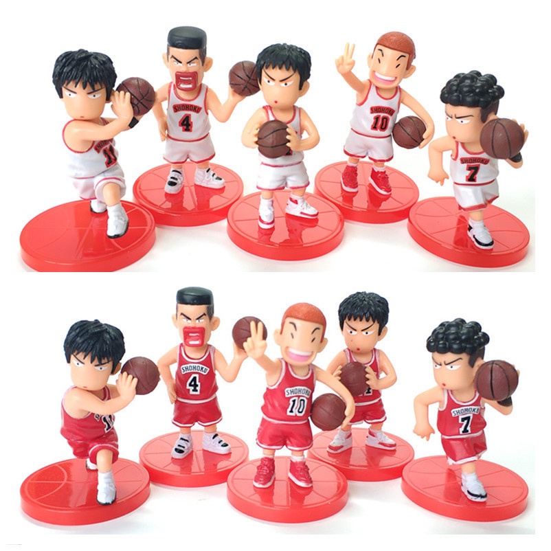 【New】Slam Dunk Hanamichi Sakuragi  Rukawa Kaede Mitsui Hisashi PVC Action Figure Model Gifts Anime