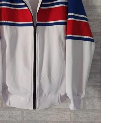 jaket traktop biru/ putih Lis merah