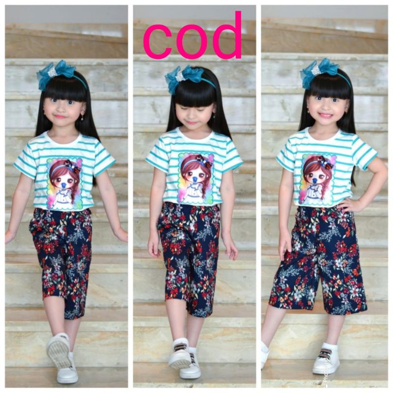 Setelan Kulot Anak Cewek 4-11 Tahun Kekinian