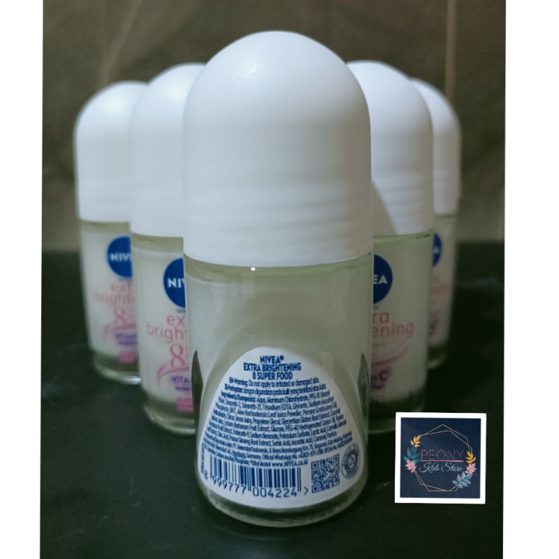 Nivea deodorant roll on female extra whitening 25ml/deodoran cewek wanita perempuan 25 ml