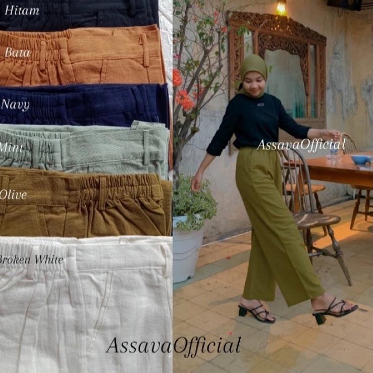 Sudah READY.. KULOT LINEN HIGHWAIST - CELANA KULOT HIGHWAIST- YUKA SLIM CULLOTE - HAIGWAIST - LINEN 