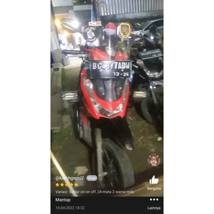 Lampu tembak sorot led cree cwl 24 mata 2 susun led motor mobil 2 warna kuning putih