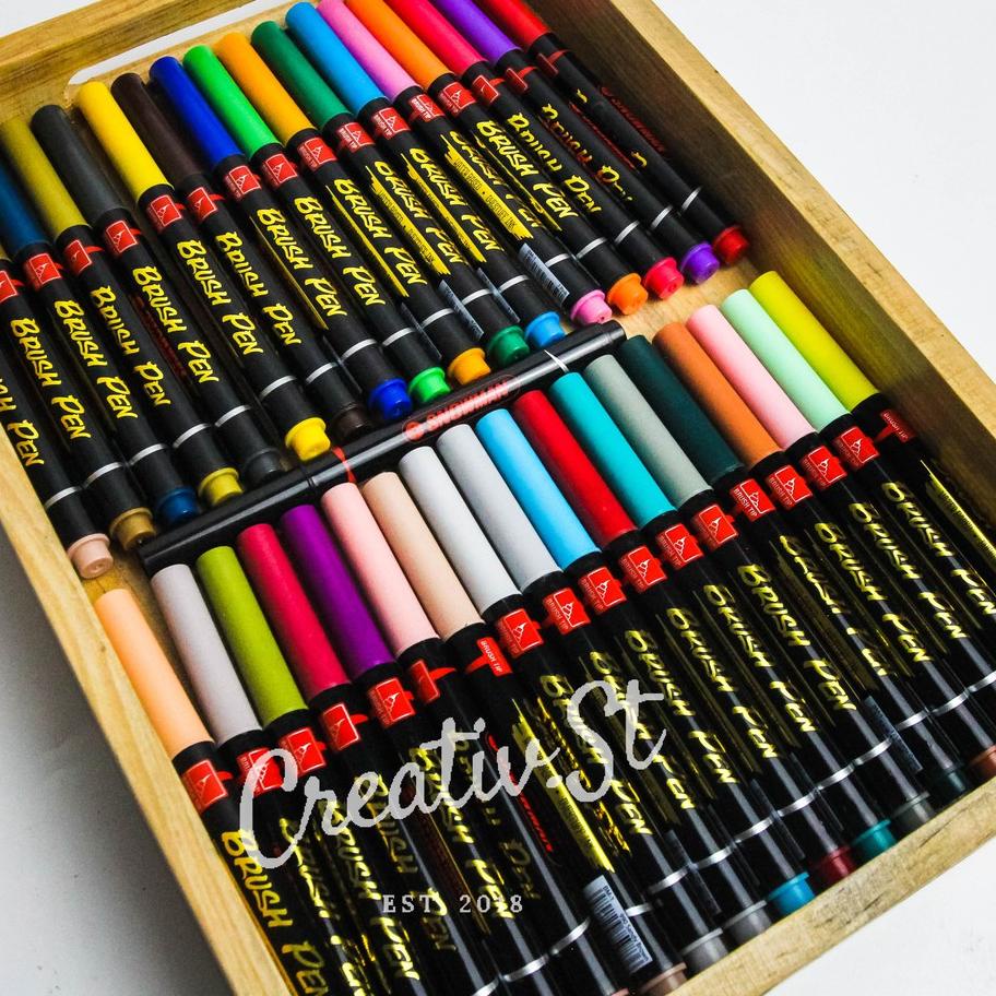 

Banyak PeminatBrush Pen Brushpen Spidol Kaligrafi Snowman FULL SET 36 WARNA BM-1