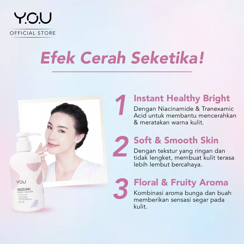 You Dazzling Glow Up Series Day Cream Night Cream Toner Facial Foam Body Cream Tone Up