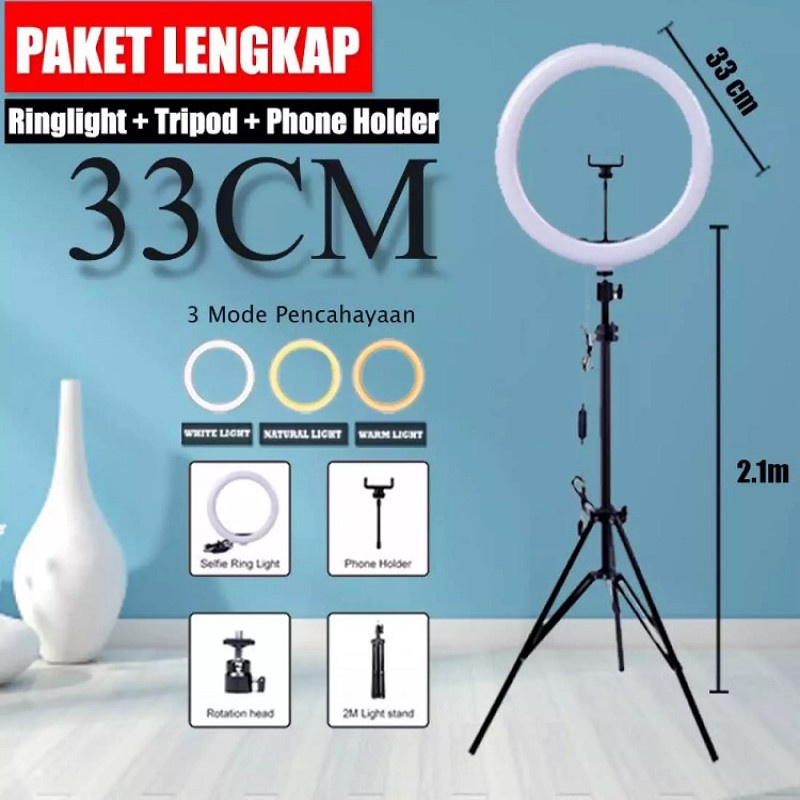 Paket Ringlight 33cm + Tripod 2.1M