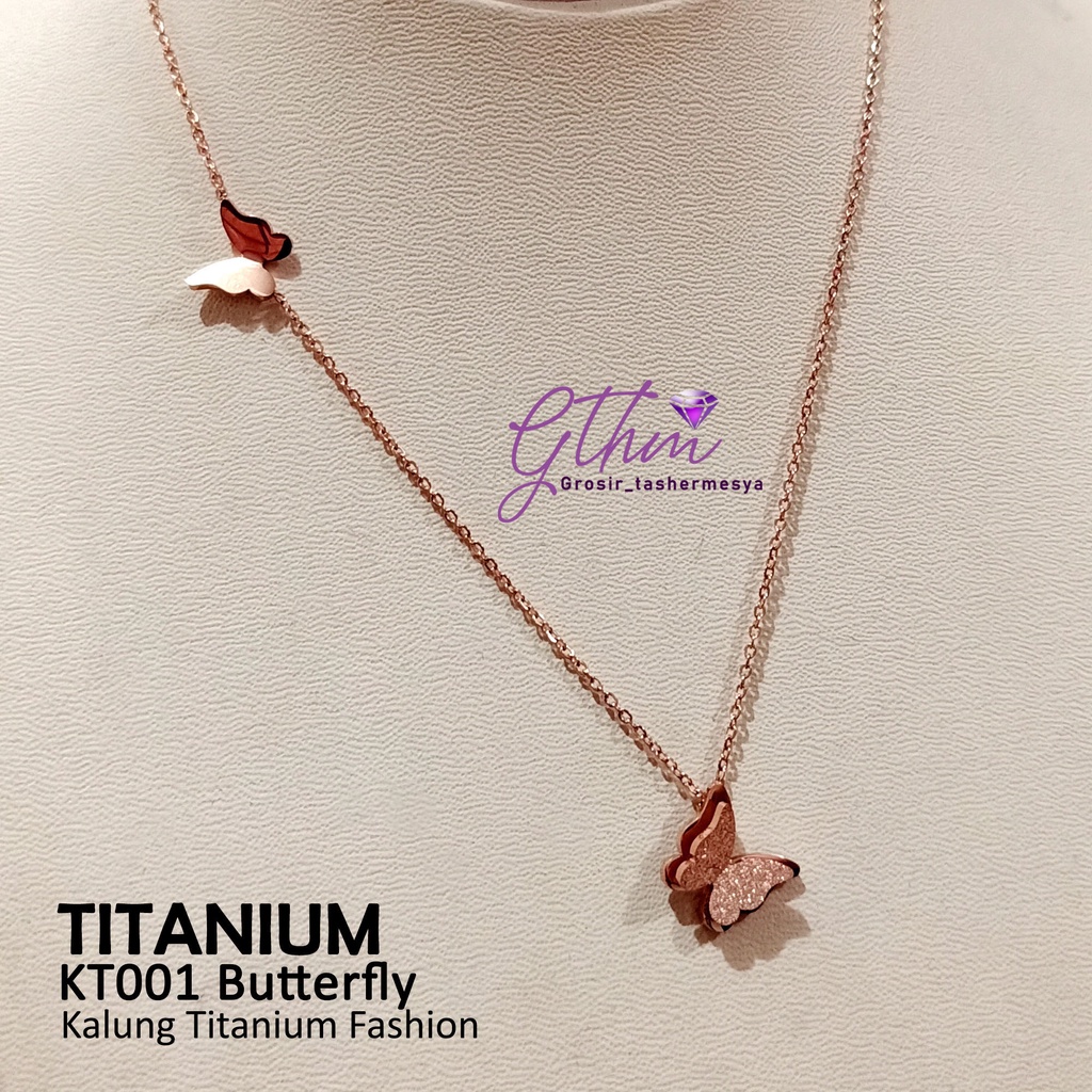 Gthm Kalung wanita titanium kupu-kupu butterflies kt005 style korea