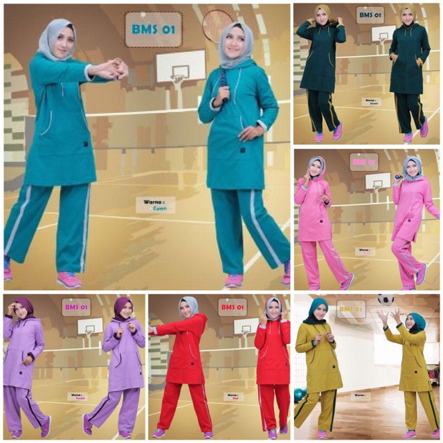 Baju Olah Raga Lengan Panjang Wanita Baju Muslim Sport (BMS) 01